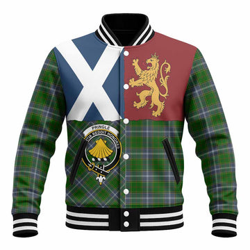 Pringle Crest Tartan Baseball Jacket with Lion Rampant Saltire Style