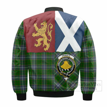 Pringle Crest Tartan Bomber Jacket with Lion Rampant Saltire Style