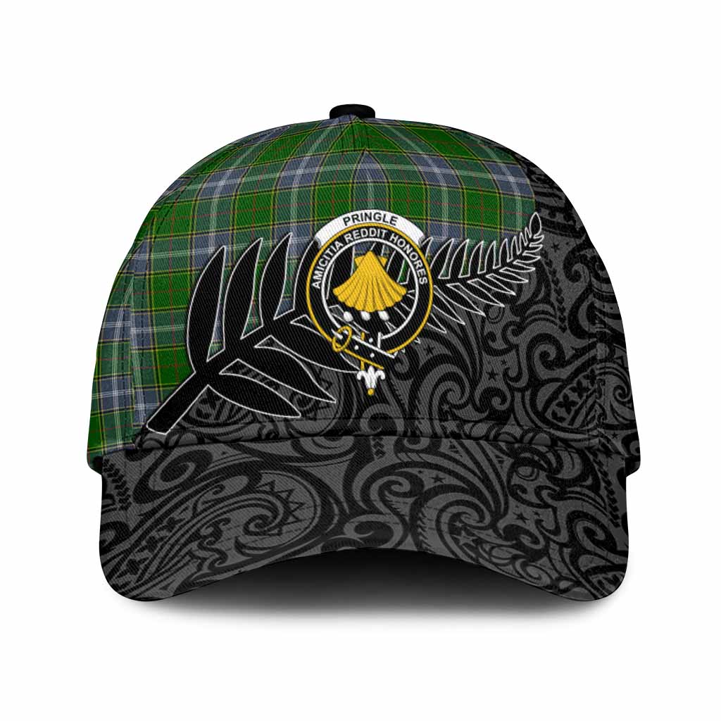 Pringle Crest Tartan Classic Cap with New Zealand Silver Fern Half Style