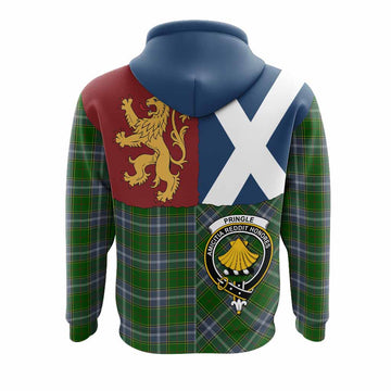 Pringle Crest Tartan Hoodie with Lion Rampant Saltire Style