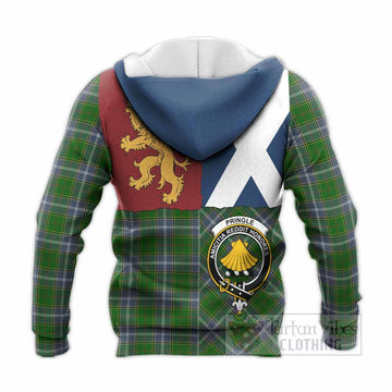 Pringle Crest Tartan Knitted Hoodie with Lion Rampant Saltire Style