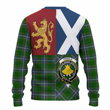 Pringle Crest Tartan Knitted Sweater with Lion Rampant Saltire Style