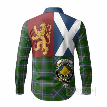 Pringle Crest Tartan Long Sleeve Button Shirts with Lion Rampant Saltire Style