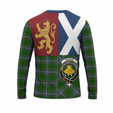 Pringle Crest Tartan Long Sleeve T-Shirt with Lion Rampant Saltire Style