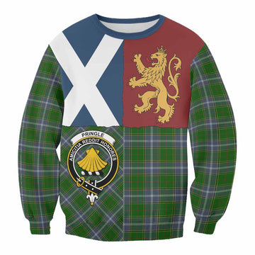 Pringle Crest Tartan Sweatshirt with Lion Rampant Saltire Style