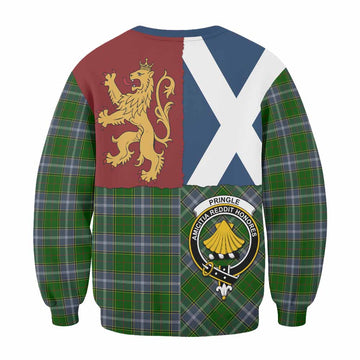 Pringle Crest Tartan Sweatshirt with Lion Rampant Saltire Style