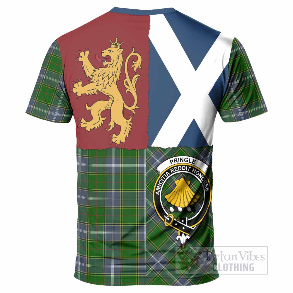 Pringle Crest Tartan T-Shirt with Lion Rampant Saltire Style