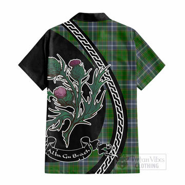 Pringle Family Crest Tartan Cotton Hawaiian Shirt Alba Thistle Inspired - Tartan Vibes Clothing