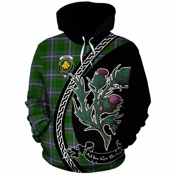 Pringle Family Crest Tartan Cotton Hoodie Alba Thistle Inspired