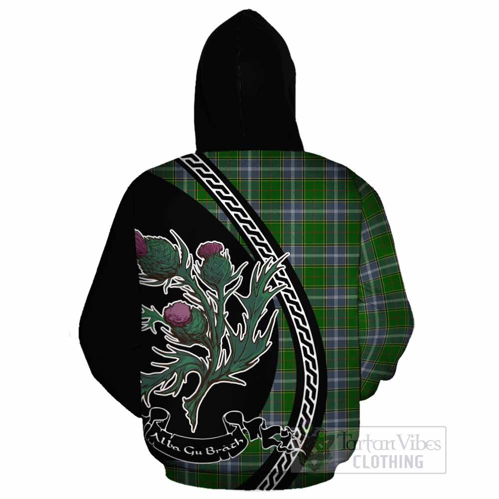 Pringle Family Crest Tartan Cotton Hoodie Alba Thistle Inspired - Tartan Vibes Clothing