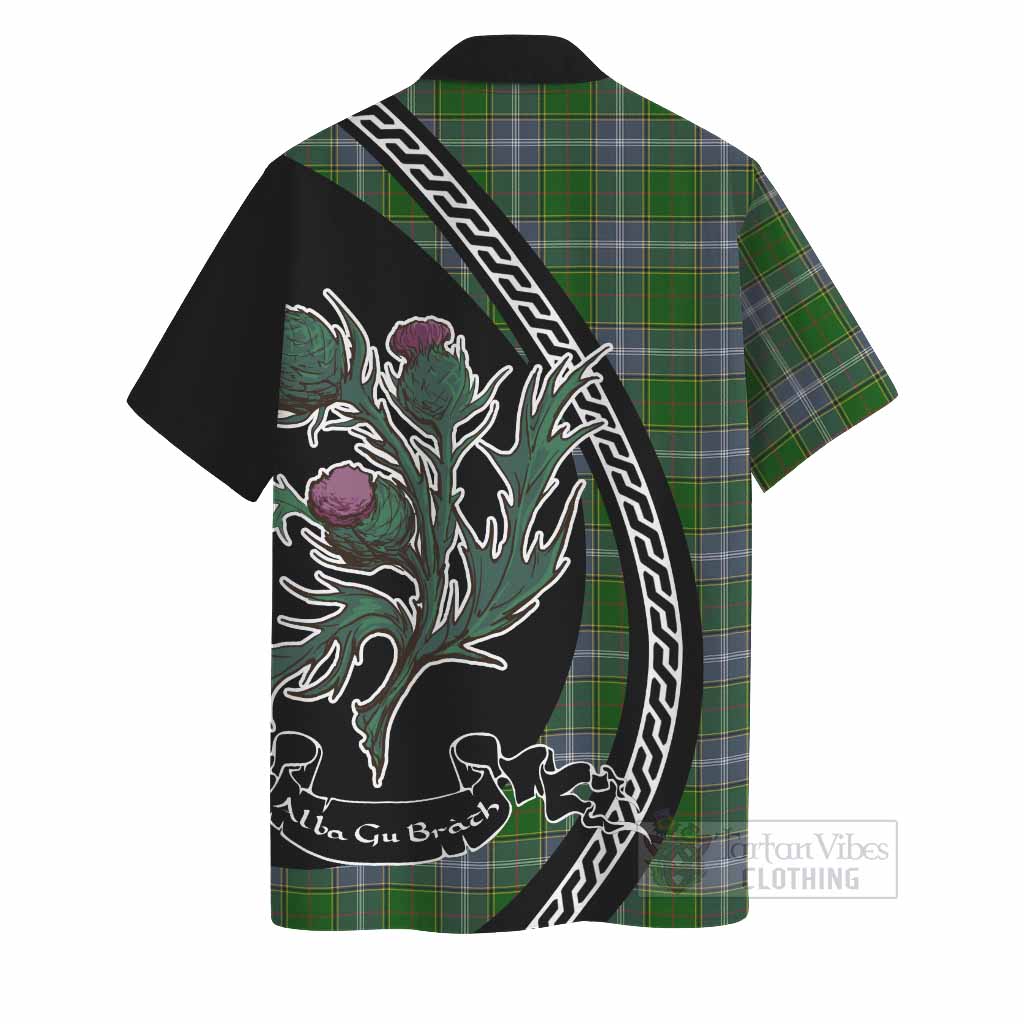 Pringle Family Crest Tartan Hawaiian Shirt Alba Thistle Inspired - Tartan Vibes Clothing