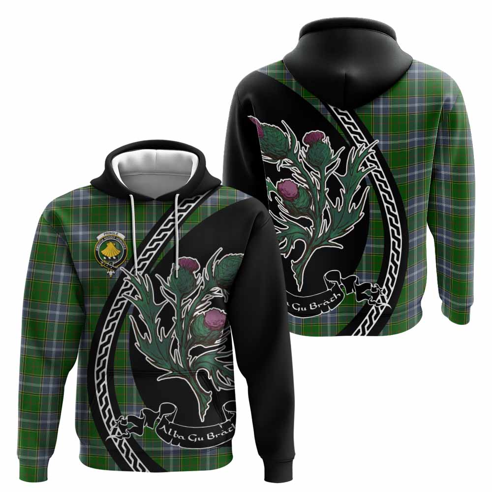 Pringle Family Crest Tartan Hoodie Alba Thistle Inspired - Tartan Vibes Clothing