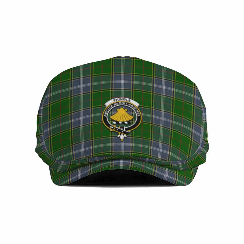 Pringle Family Crest Tartan Jeff Cap, Tartan Flat Cap