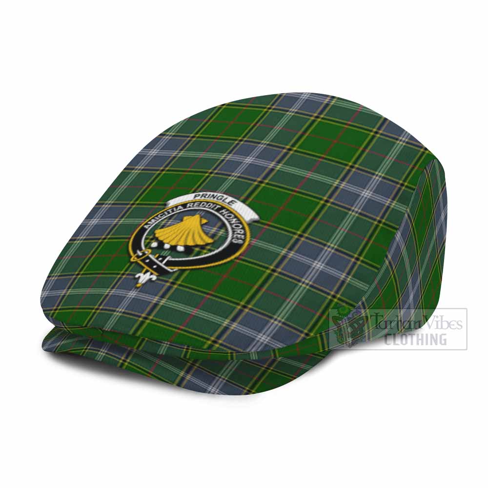 Pringle Family Crest Tartan Jeff Cap, Tartan Flat Cap