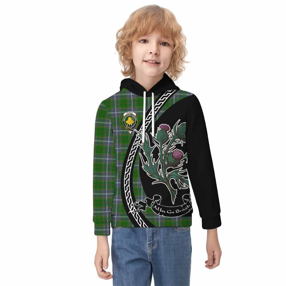 Pringle Family Crest Tartan Kid Hoodie Alba Thistle Inspired - Tartan Vibes Clothing