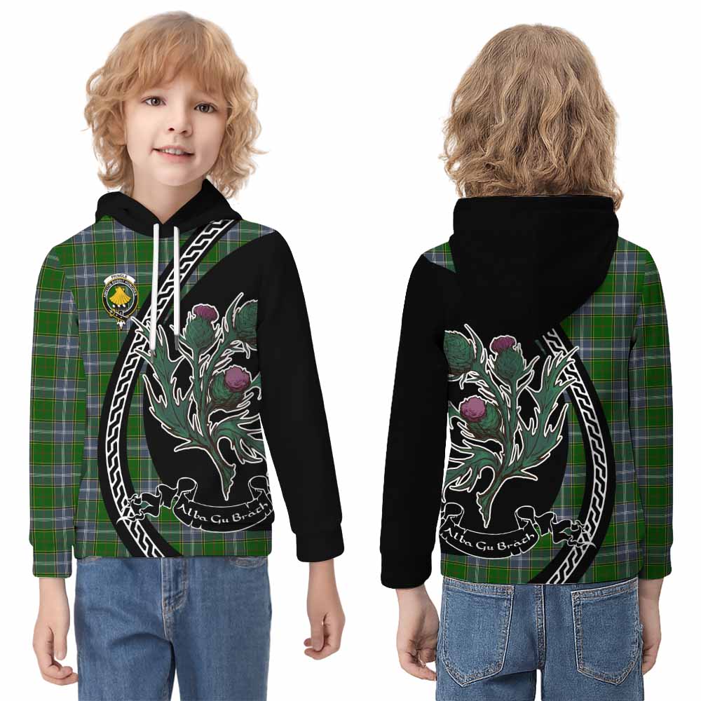 Pringle Family Crest Tartan Kid Hoodie Alba Thistle Inspired - Tartan Vibes Clothing
