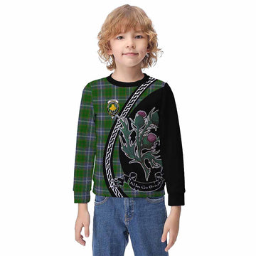 Pringle Family Crest Tartan Kid Knitted Sweatshirt Alba Thistle Inspired - Tartan Vibes Clothing