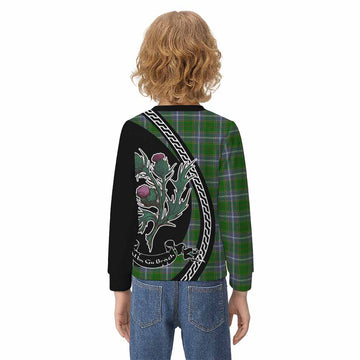 Pringle Family Crest Tartan Kid Knitted Sweatshirt Alba Thistle Inspired - Tartan Vibes Clothing