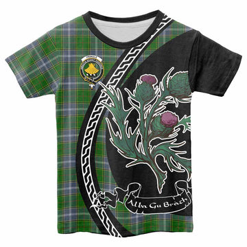 Pringle Family Crest Tartan Kid T-shirt Alba Thistle Inspired - Tartan Vibes Clothing