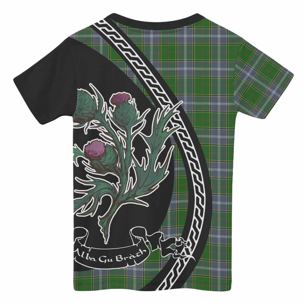 Pringle Family Crest Tartan Kid T-shirt Alba Thistle Inspired - Tartan Vibes Clothing