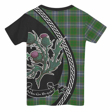Pringle Family Crest Tartan Kid T-shirt Alba Thistle Inspired - Tartan Vibes Clothing