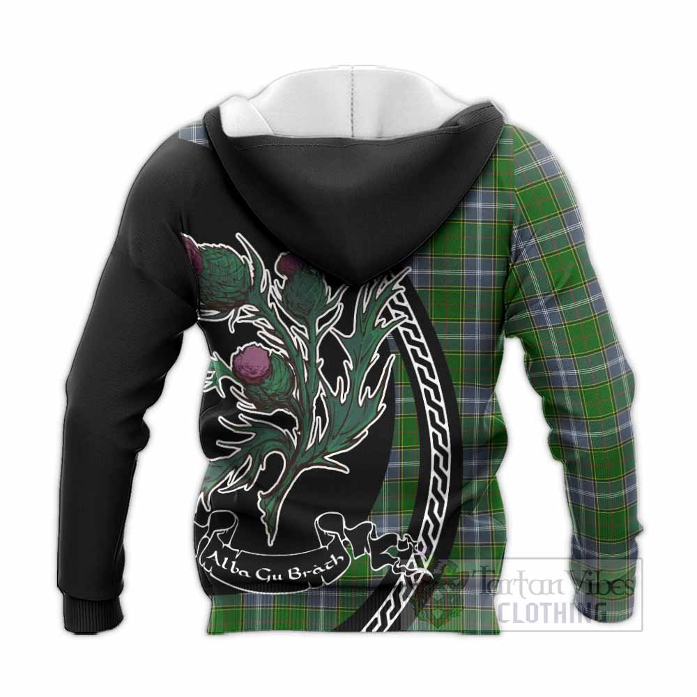 Pringle Family Crest Tartan Knitted Hoodie Alba Thistle Inspired - Tartan Vibes Clothing