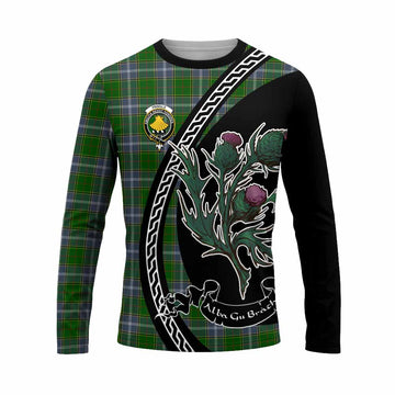 Pringle Family Crest Tartan Long Sleeve T-Shirt Alba Thistle Inspired