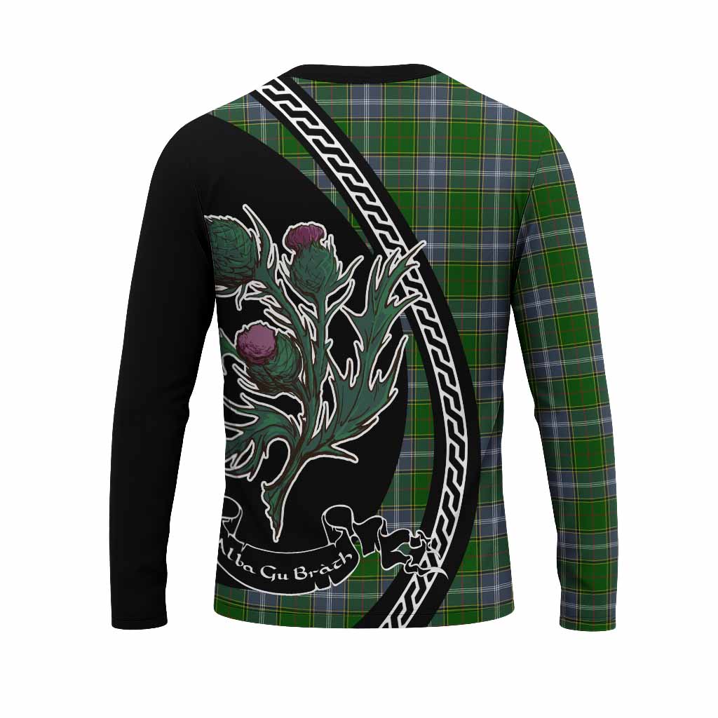Pringle Family Crest Tartan Long Sleeve T-Shirt Alba Thistle Inspired - Tartan Vibes Clothing