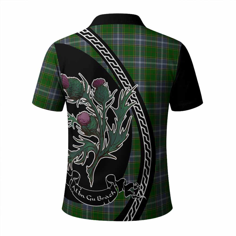 Pringle Family Crest Tartan Polo Shirt Alba Thistle Inspired - Tartan Vibes Clothing