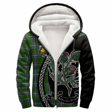 Pringle Family Crest Tartan Sherpa Hoodie Alba Thistle Inspired