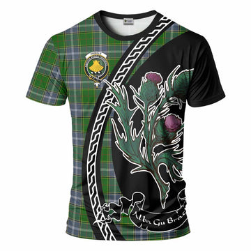 Pringle Family Crest Tartan T-Shirt Alba Thistle Inspired