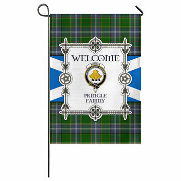Pringle Family Crest Tartan Welcome Garden Flag Saltire Harmony Style - Tartan Vibes Clothing