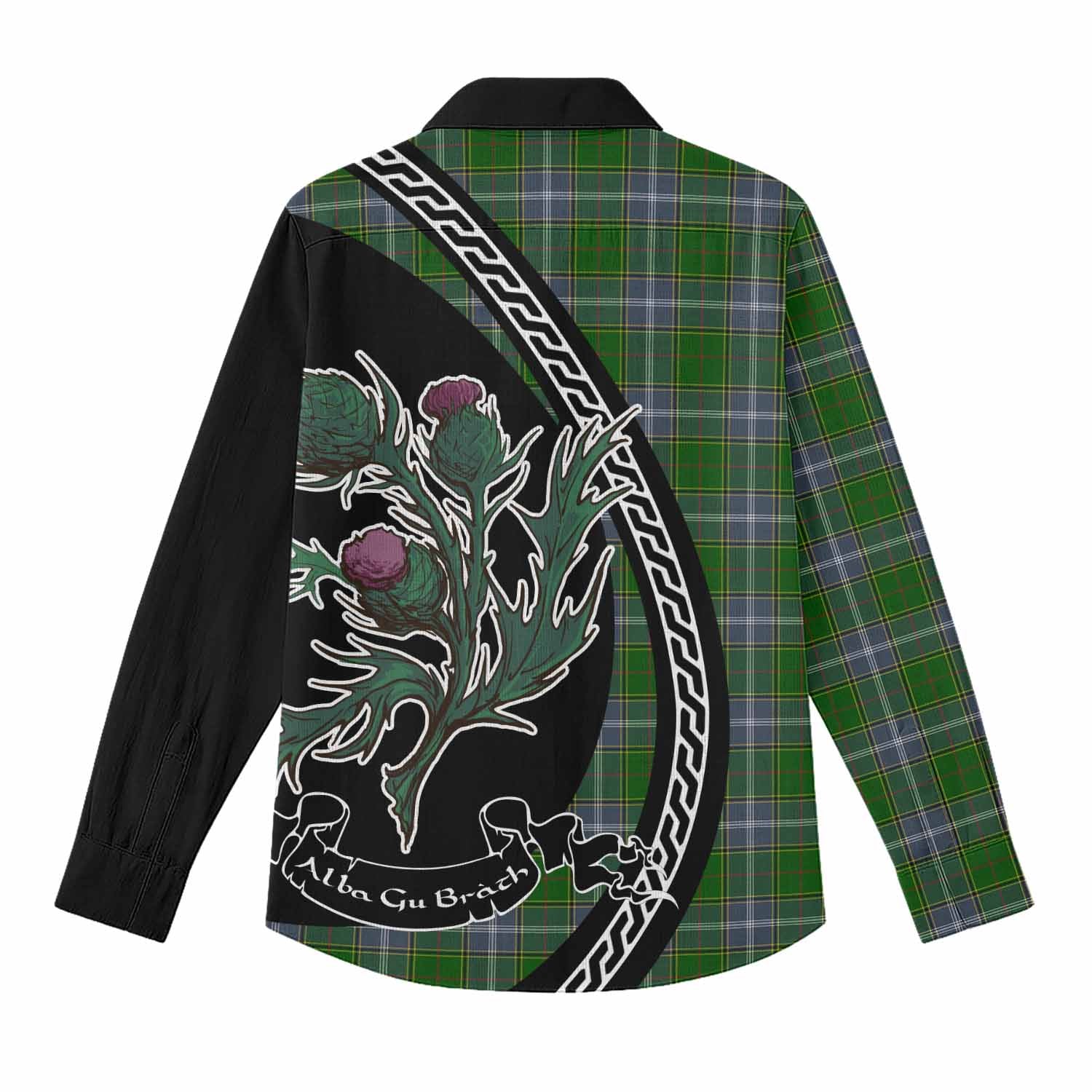 Pringle Family Crest Tartan Women Casual Shirt Alba Thistle Inspired - Tartan Vibes Clothing