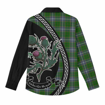 Pringle Family Crest Tartan Women Casual Shirt Alba Thistle Inspired