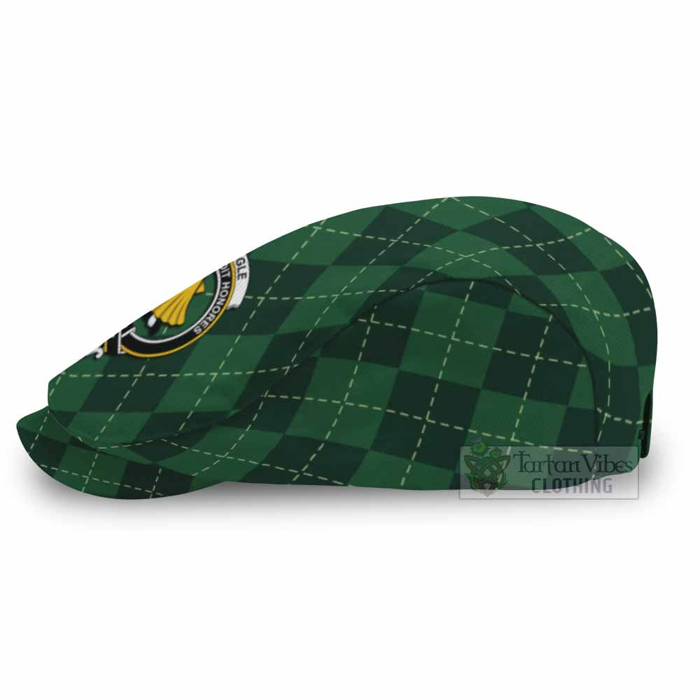 Pringle Scottish Family Crest Flat Cap Green Argyle Classic Style - Tartan Vibes Clothing