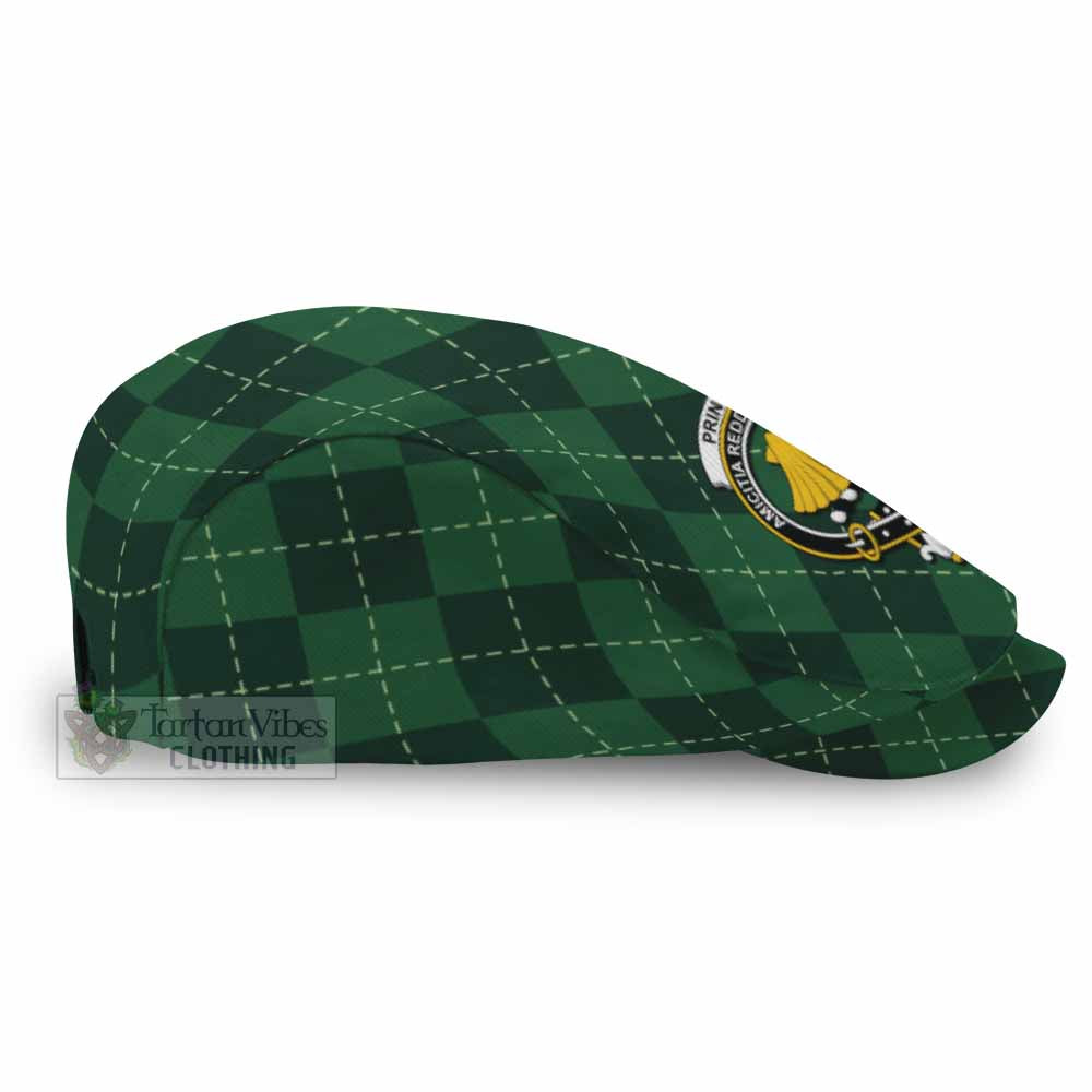 Pringle Scottish Family Crest Flat Cap Green Argyle Classic Style - Tartan Vibes Clothing