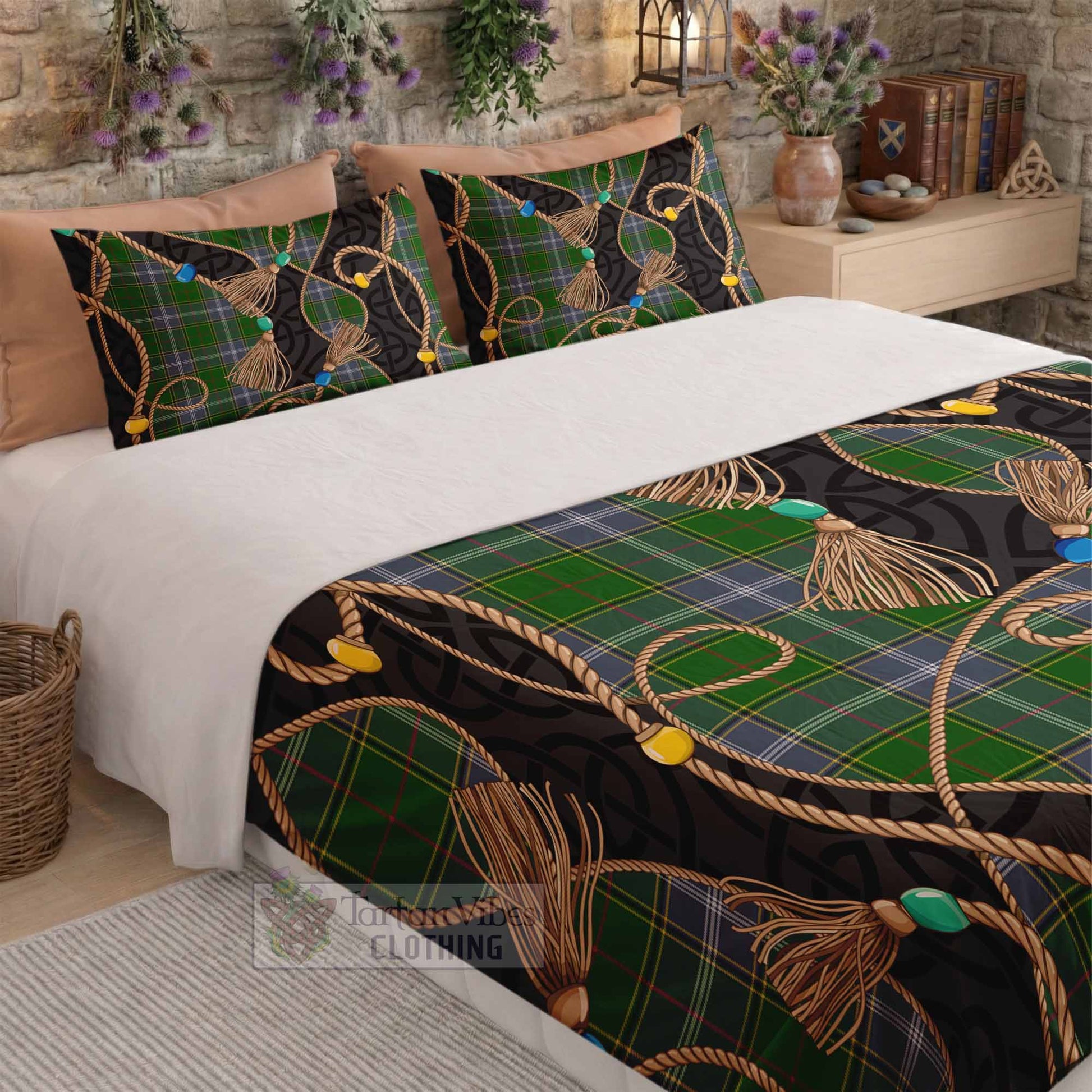 Pringle Scottish Tartan Twisted Ropes Stylized Bedding Set - Tartan Vibes Clothing