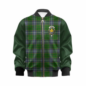Pringle Tartan Accent Kid Bomber Jacket with Family Crest