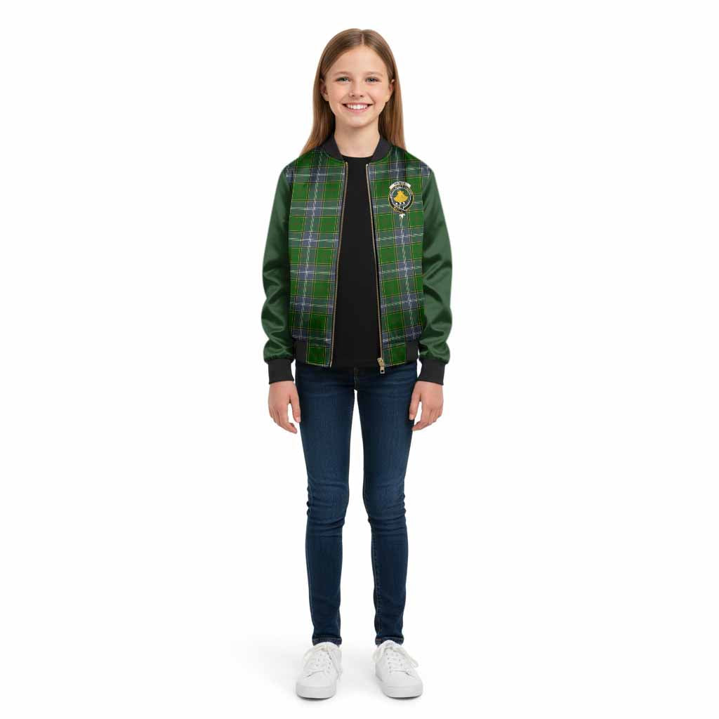 Pringle Tartan Accent Kid Bomber Jacket with Family Crest