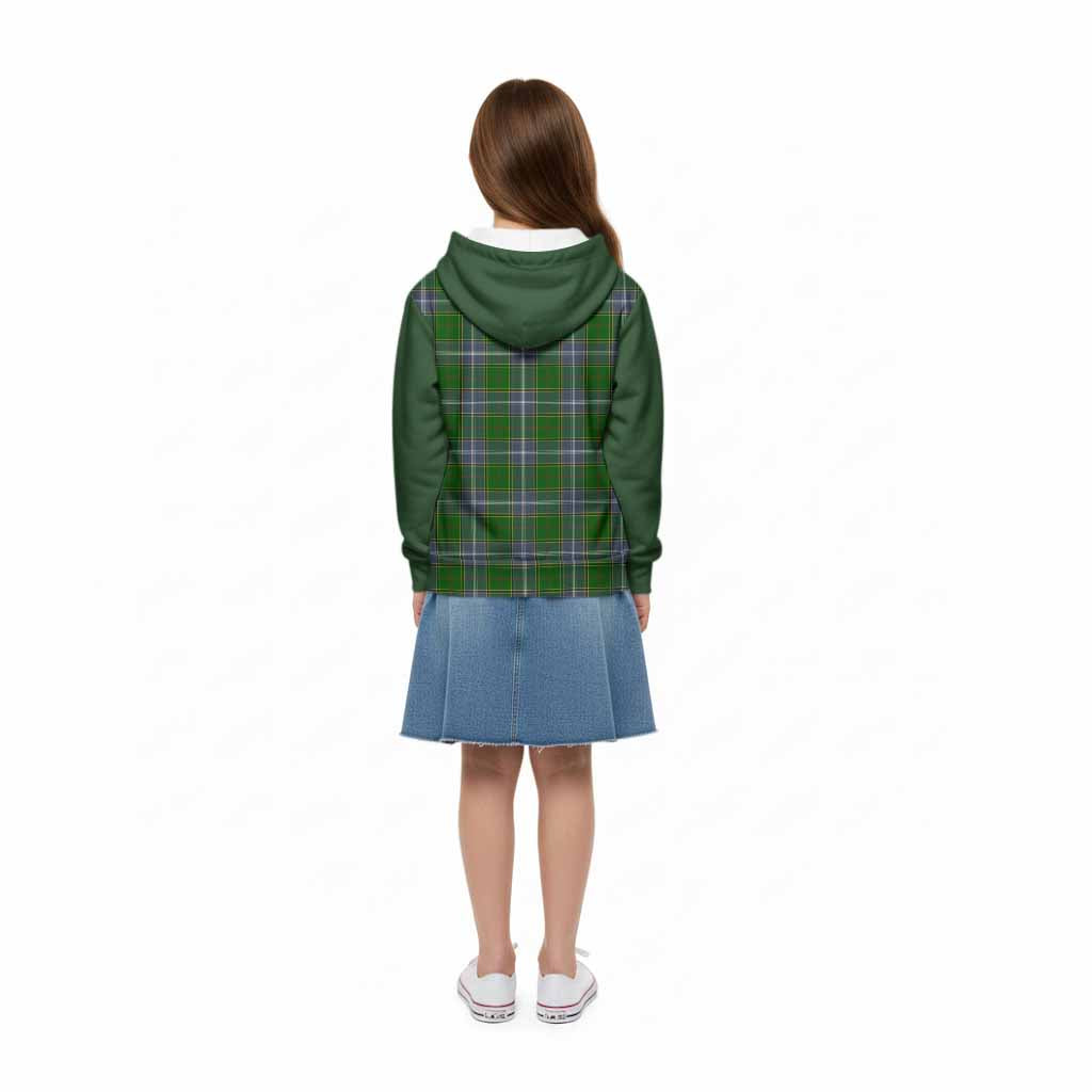 Pringle Tartan Accent Kid Hoodie with Family Crest