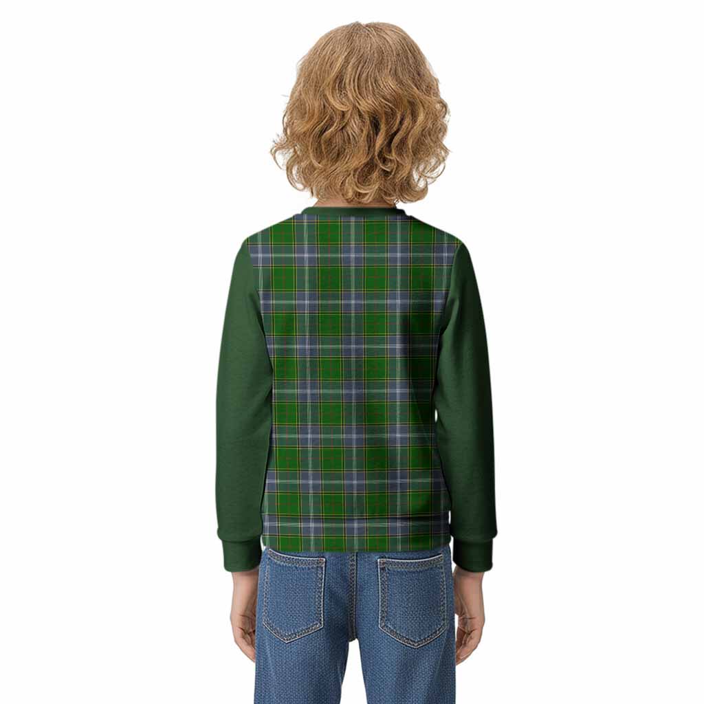 Pringle Tartan Accent Kid Knitted Sweatshirt with Family Crest