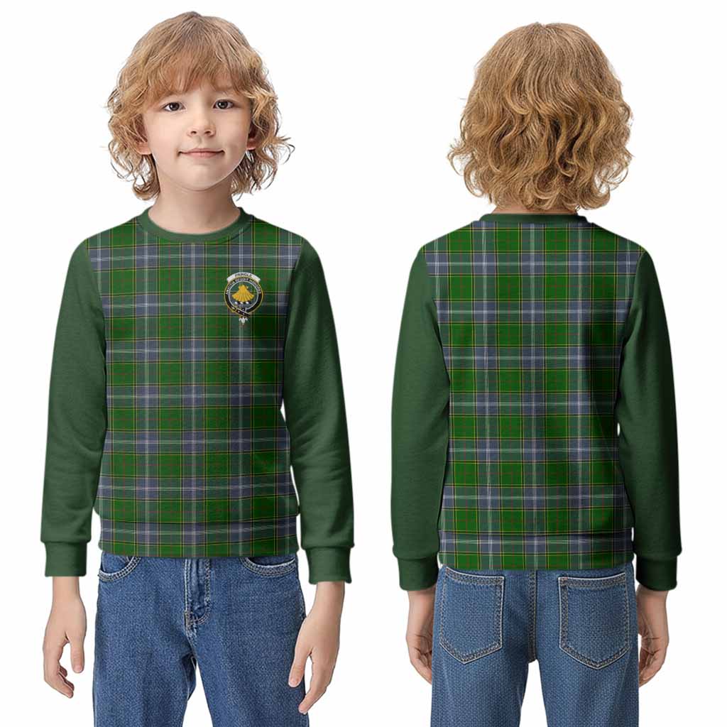 Pringle Tartan Accent Kid Knitted Sweatshirt with Family Crest