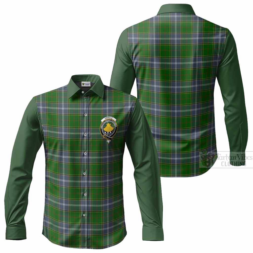 Pringle Tartan Accent Long Sleeve Button Shirts with Family Crest