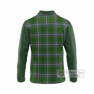 Pringle Tartan Accent Long Sleeve Polo Shirt with Family Crest