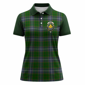 Pringle Tartan Accent Women Polo Shirt with Family Crest