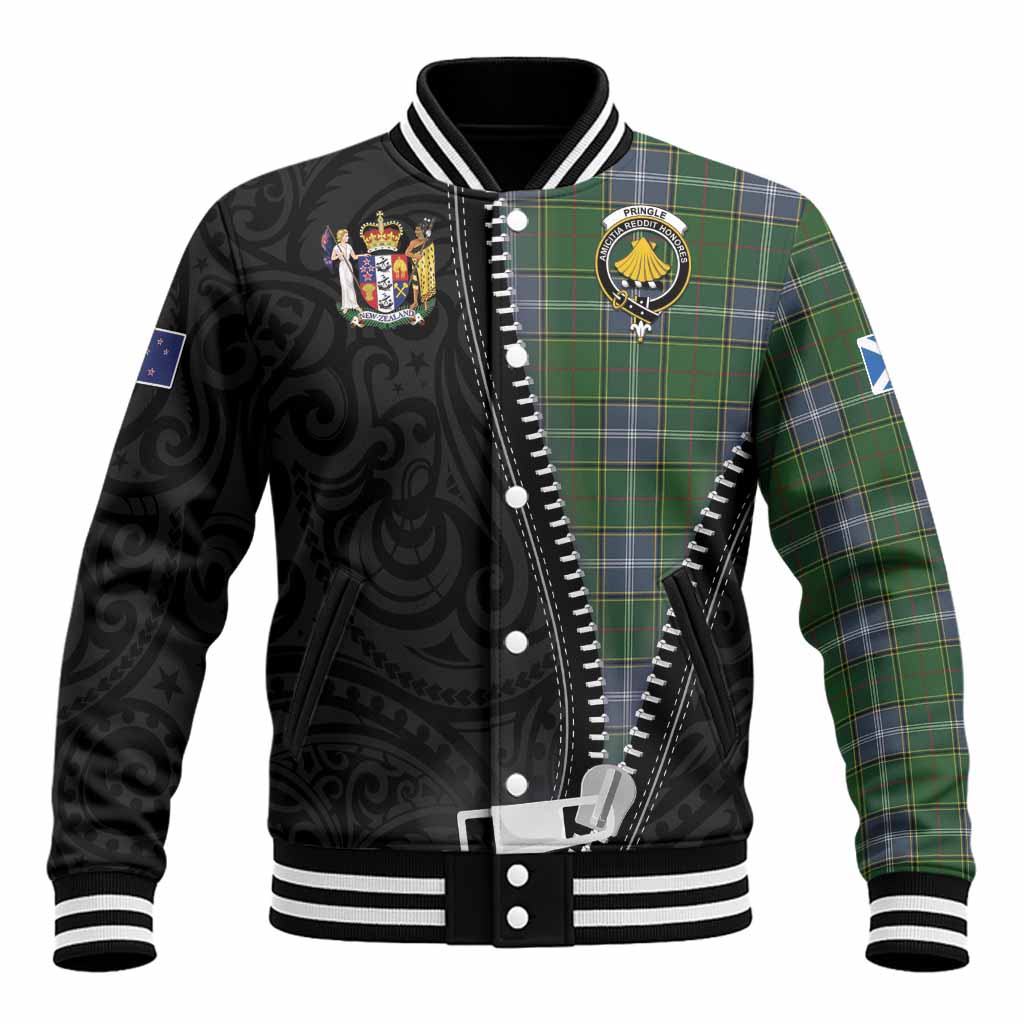 Pringle Tartan Baseball Jacket New Zealand Pattern Unique Zipper Stylized