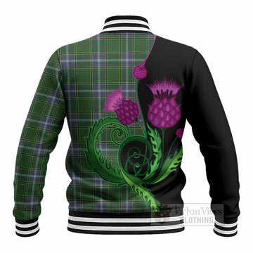 Pringle Tartan Baseball Jacket Traditional Scottish Thistle