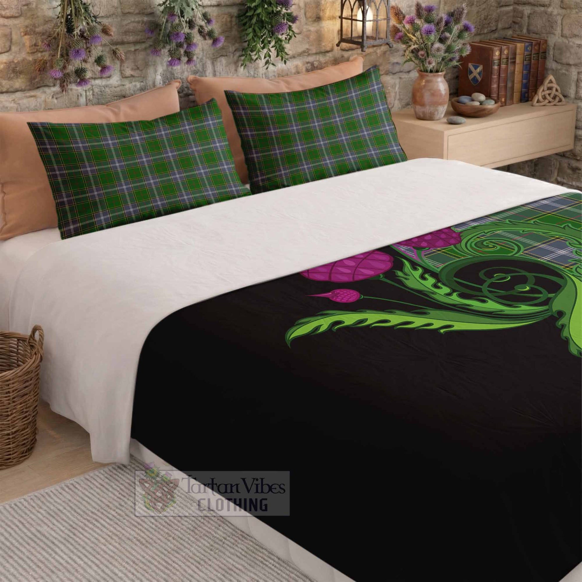 Pringle Tartan Bedding Set Traditional Scottish Thistle - Tartan Vibes Clothing