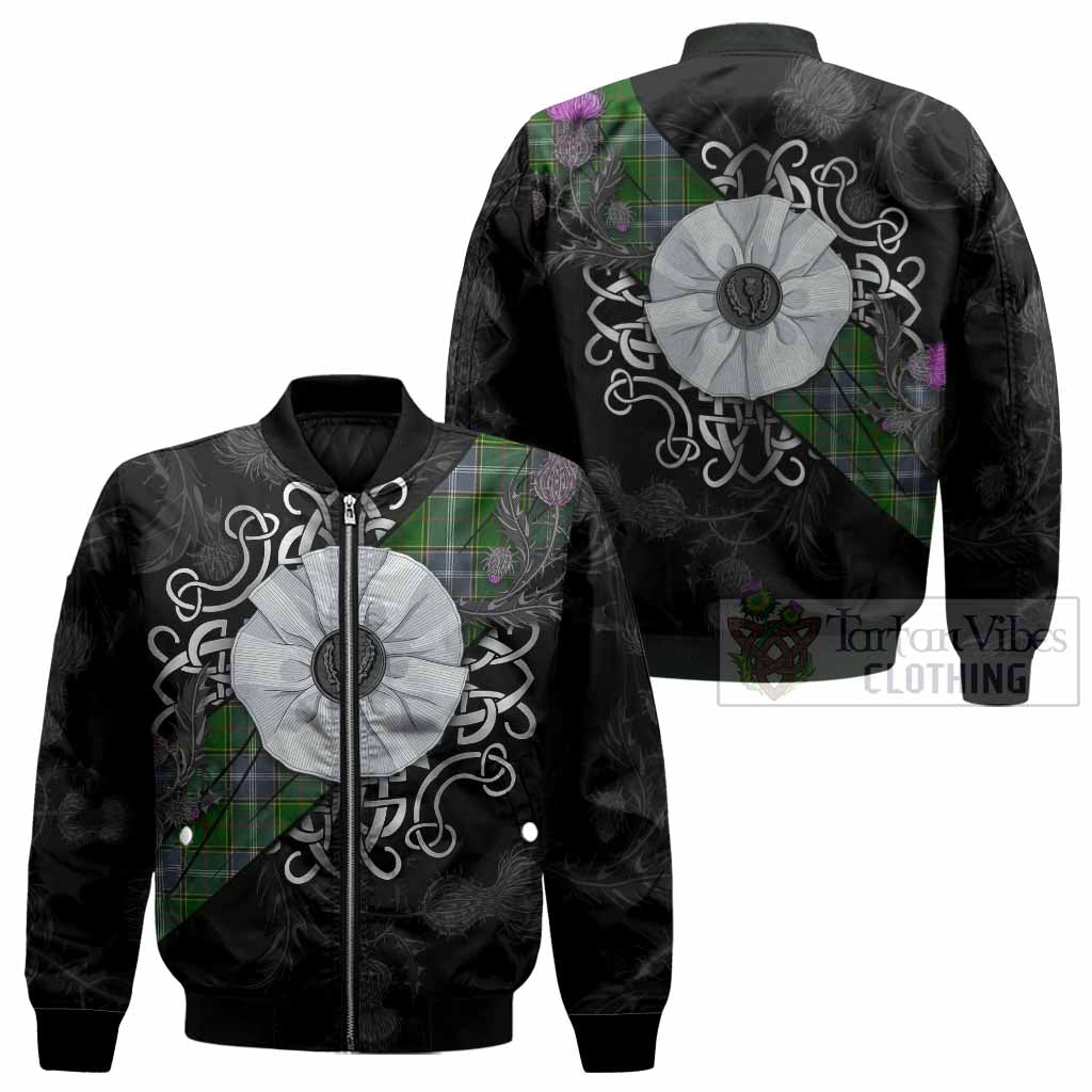 Pringle Tartan Bomber Jacket Jacobite White Rose - Tartan Vibes Clothing