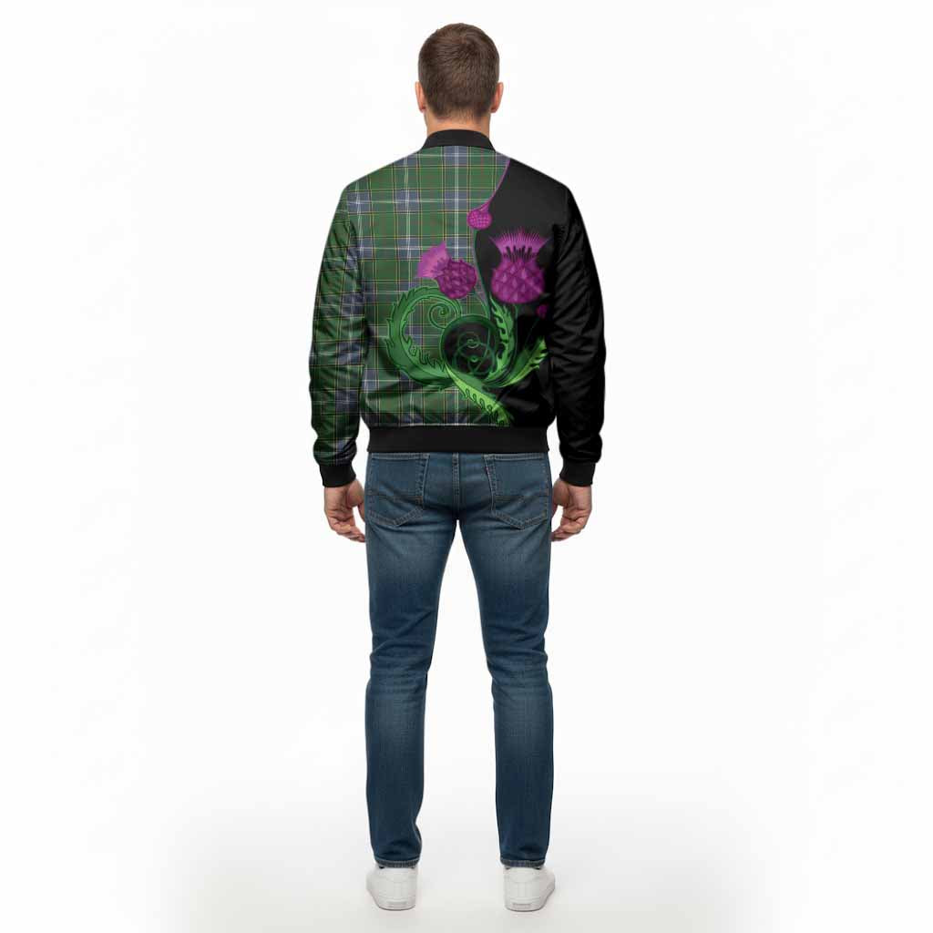 Pringle Tartan Bomber Jacket Traditional Scottish Thistle